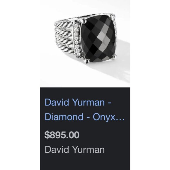 D.Y. 925 Wheaton Onyx/Diamonds Ring - Picture 10 of 10